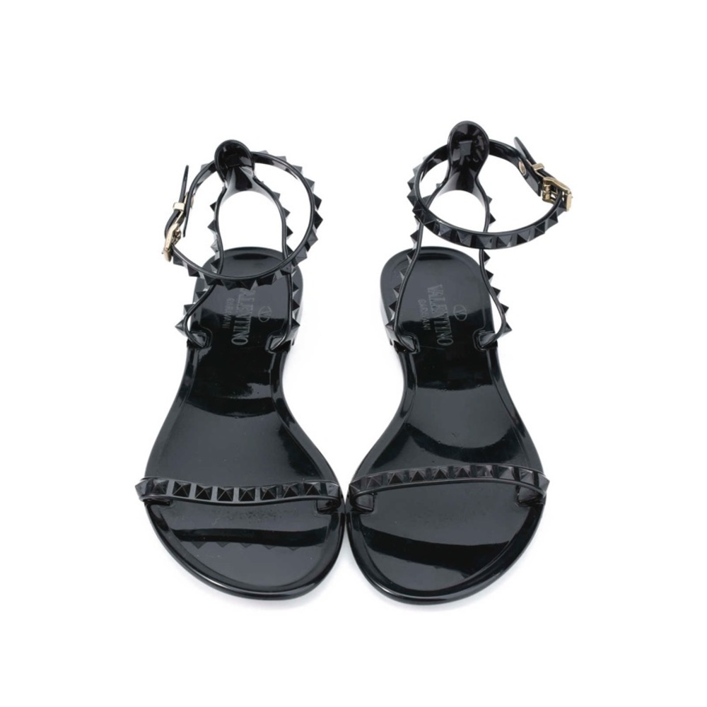 Valentino Rockstud Jelly Sandals Black